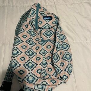KAVU Geometric Blue and Pink Sling Bag